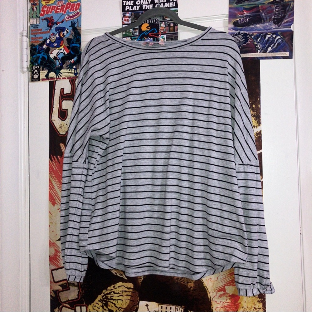 Vintage Juicy Couture Striped Gray & Black Shirt